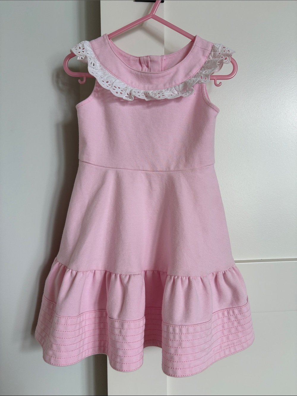 Janie and Jack | Light Pink Eyelet Collar Dress